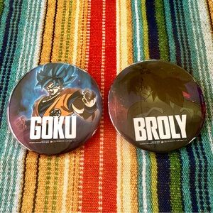 RARE DBZ 3” Dragon Ball Promo Pin Button Anime Con Exclusive 2018 Goku & Broly